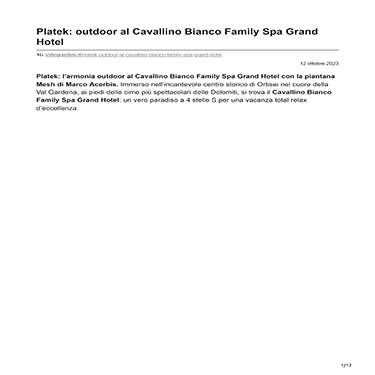 VilleGiardini - Platek: outdoor al Cavallino Bianco Family Spa Grand Hotel