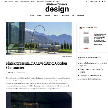 Pambianco Design - Platek presenta In Curved Air di Gordon Guillaumier