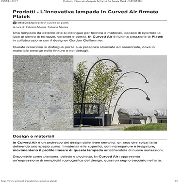 InfoBuild - L'Innovativa lampada In Curved Air firmata Platek