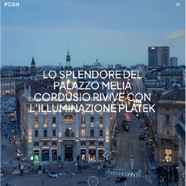 Posh - Lo splendore del Palazzo Melià rivive con l'illuminazione Platek 