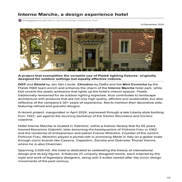 Luxury Hospitality Magazine - Interno Marche, a design experience hotel