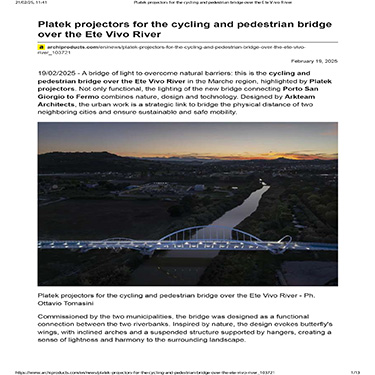 Archiproducts - Platek projectors for the cycling and pedestrian bridge over the Ete Vivo River