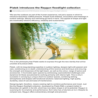 Interior Daily - Platek introduces the Raygun floodlight collection