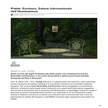 Lulop - Platek- Euroluce, Salone Internazionale dell’illuminazione