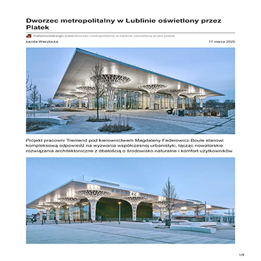 Habemus Design - Dworzec metropolitalny w Lublinie oświetlony przez Platek