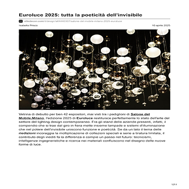 Elle Decor - Euroluce 2025: tutta la poeticità dell'invisibile